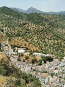 A view from the top of the castle on the hill Zahara de la Sierra