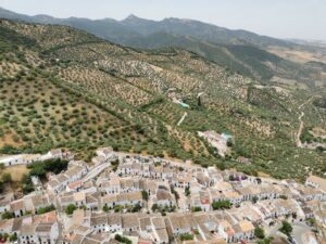 A view from the top of the castle on the hill Zahara de la Sierra