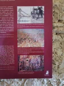 An information board in the castle on the hill Zahara de la Sierra