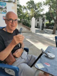 Coffee near the Plaza de la Alameda, Villaluenga del Rosario