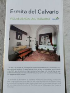 Information board outside Ermita del Calvarion, Villaluenga del Rosario
