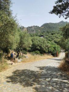 Manfred entering the track of the road to the Ojo del Moro