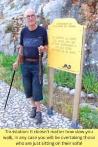 On the cobbled walkway to the Ermita Del Calvario