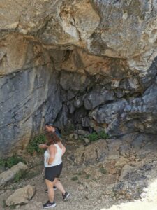 Our Spanish acquaintances just leaving the Ojo del Moro - Eye of the Moor