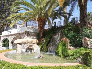 The 'Fountain of Dolmen' in the Plaza called Pablo Ruiz Picasso, Montecorto