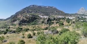 The road past the cliffs where rock climbing happens, Grazalema, the road to Puerto del Boyar and Peñón Grande