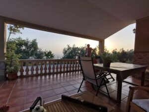 The veranda at El Tajo at sunset