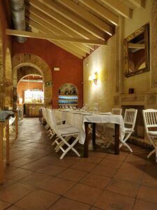 A view through the 'Old Oil Mill' towards the Bar at La Almazara de Carmona