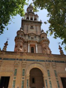Looking up at the Torre Norte - North Tower - at Plaza de España
