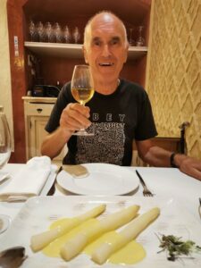 Manfred about to enjoy a ....La Almazara de Carmona