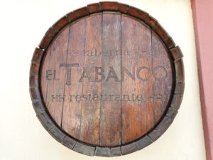 The restaurant name outside Taberna El Tabanco, Carmona