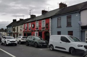 A typical street scene in a town in Ireland