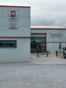 Arriving at Cara Motorhomes, Newcastle West, to collect our campervan to start our Wild Atlantic Way sojourn