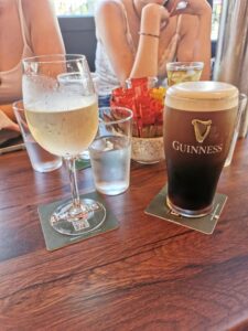 Guinness and Wine at dinner