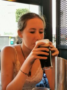 Matilda's firs taste of Guinness in Ireland