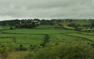 The Irish countryside as seen from the bus