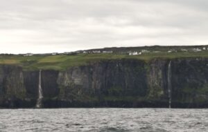 Waterfalls on the Cliffs of Moher on the lower end near Doolin, Ireland