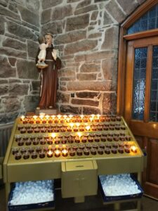 Where we lit a candle for our ancestors in St John's Church Tralee