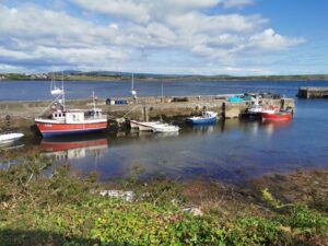 Arriving in Roundstone alongside the harbour