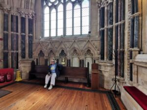 Dionee in the church at Kylemore Abbey