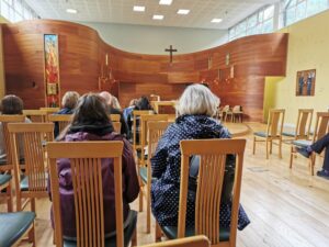Inside the chapel in the new nuns buildings at Kylemore Abbey