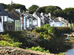 Roundstone coloured houses on the entrance road