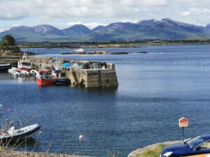 Roundstone harbour from the cafe area