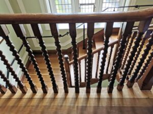 The balustrade and stairs in Kylemore Abbey