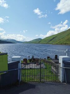 The cemetery gates at the head of Killary Fjord