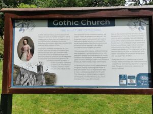 The information board at the Gothic Church Kylemore Abbey