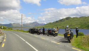 The road beside Kylemore Lough on the road towards Westport