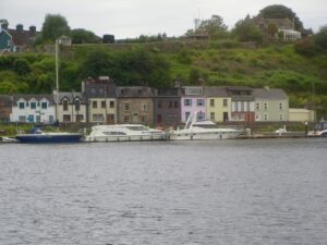 A row of coloured houses on the edge of Loch Derg, Killaloe
