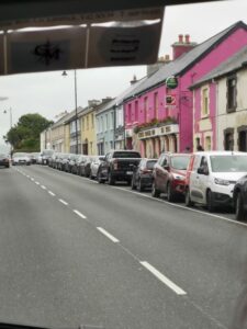 A street of colourful houses in Belmullet