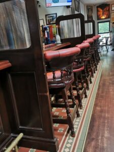 Comfy chairs in the pub where we had lunch in Ballina