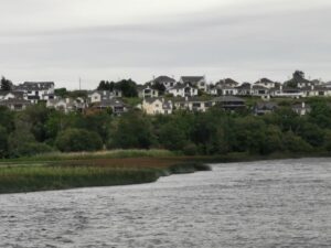 Houses on the hill at Ballina above Lough Derg