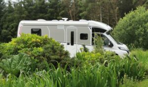 Our CaraMotorhomes campervan on the hill near the Deserted Village on Achill Island