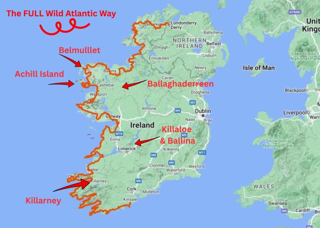 Places of interest on story 3 Ireland's Wild Atlantic Way