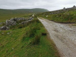 The road to the west through the Deserted Village, Achill Island