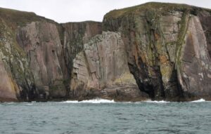 Dramatic cliff formations in Dingle Bay