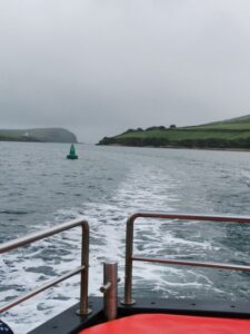 Looking back to the entrance of Dingle Bay as the boat comes back into the wharf