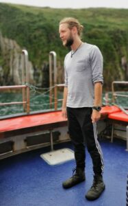 Our young guide on the boat on Dingle Bay
