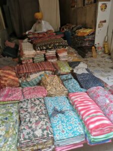 A fabric seller in the Old Amritsar Market