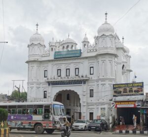 Akali Baba Phoola Singh NRI Niwas, the entrance to Sikh Gurdwara and the Bakarwana Bazar