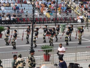 Female soldiers carrying out drills