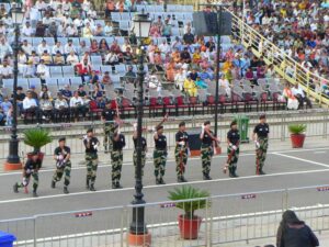 Female soldiers doing drills at the border