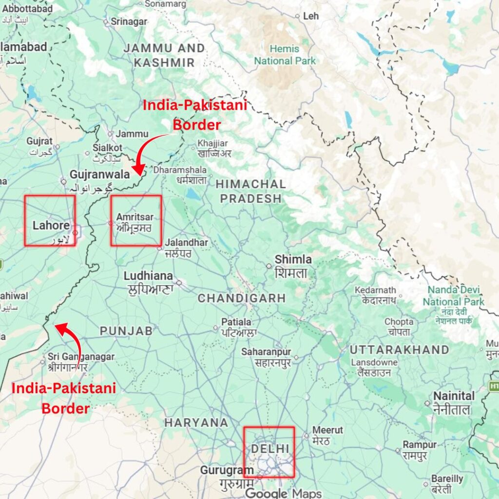 India Pakistan Border and the city of Amritsar
