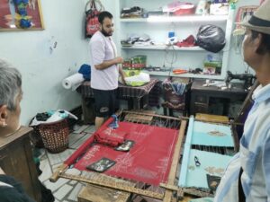 Inside one of the fabic hand embroidery shops, Old Amritsar