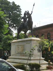 Statue of Akali Phula Singh, sikh General outside the Amristar Town Hall and the Partition Museum