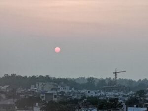 Sunset over Amritsar on our last night on the rooftop bar