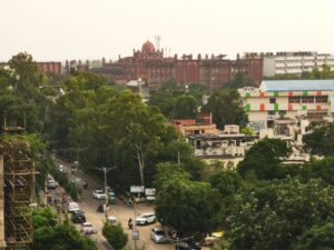The District Administrative Complex, Amritsar as seen from the hotel rooftop bar